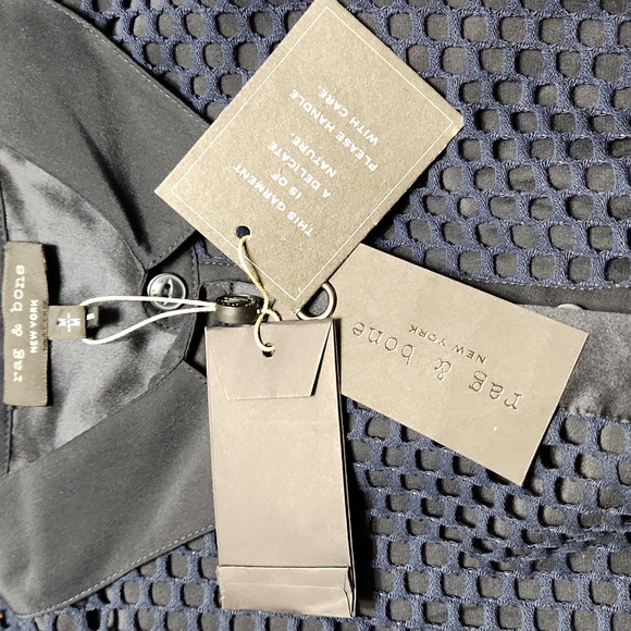 Nwt rag & bone Luna Mesh Button-down Shirt - Picture 12 of 14